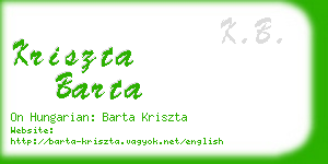 kriszta barta business card